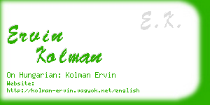 ervin kolman business card